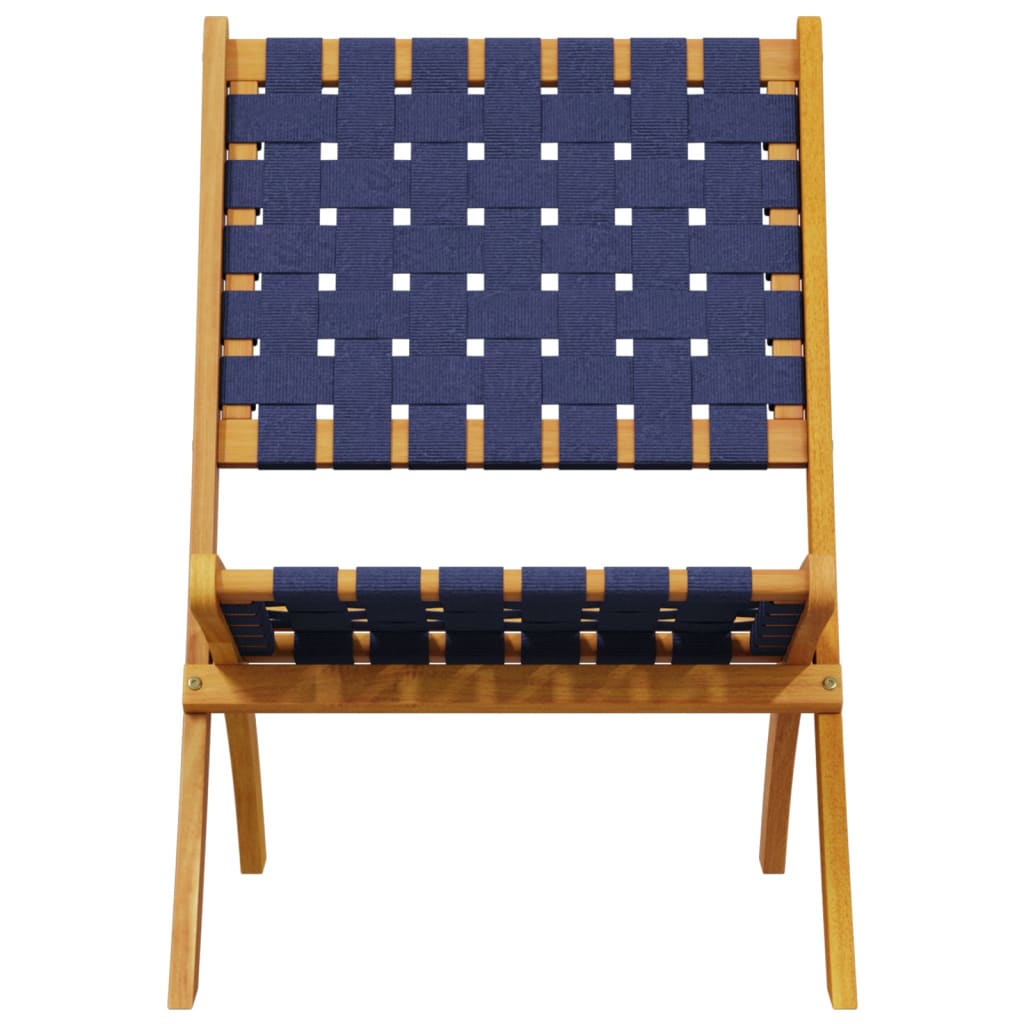 Sulankstomos kėdės, 2 vnt. su staliuku, tamsiai mėlynos, masyvi mediena