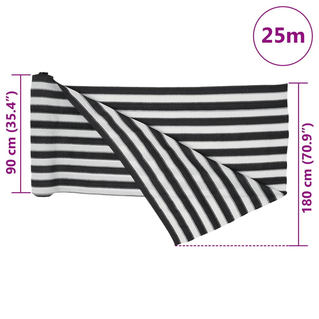 Privacy screen, anthracite and white, 1.8x25m