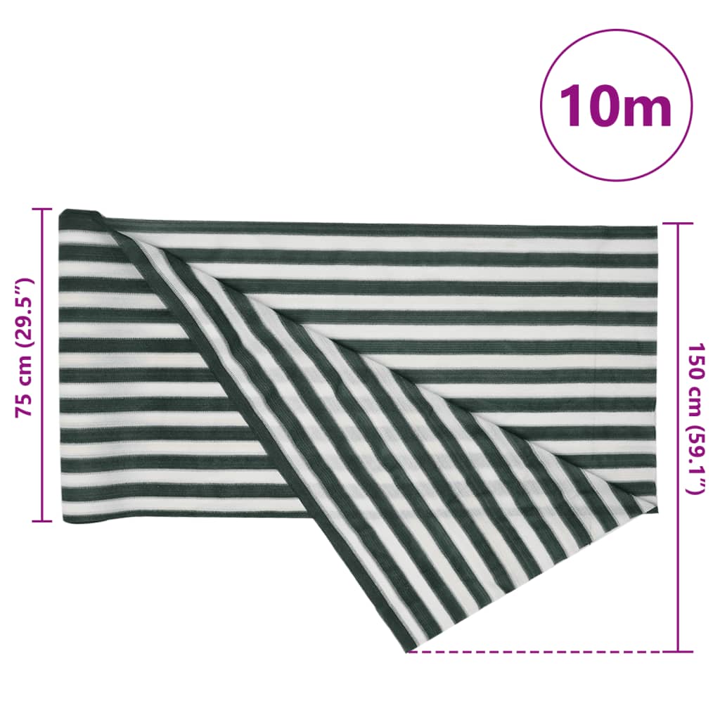 Privātuma tīkls, zaļš/balts, 1,5x10m, HDPE