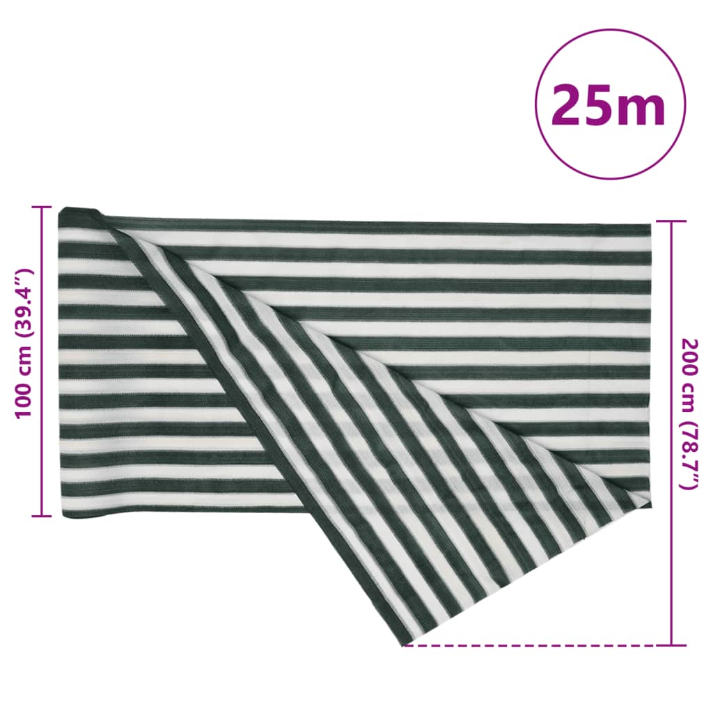 Privacy screen, white and green, 2x25m, HDPE