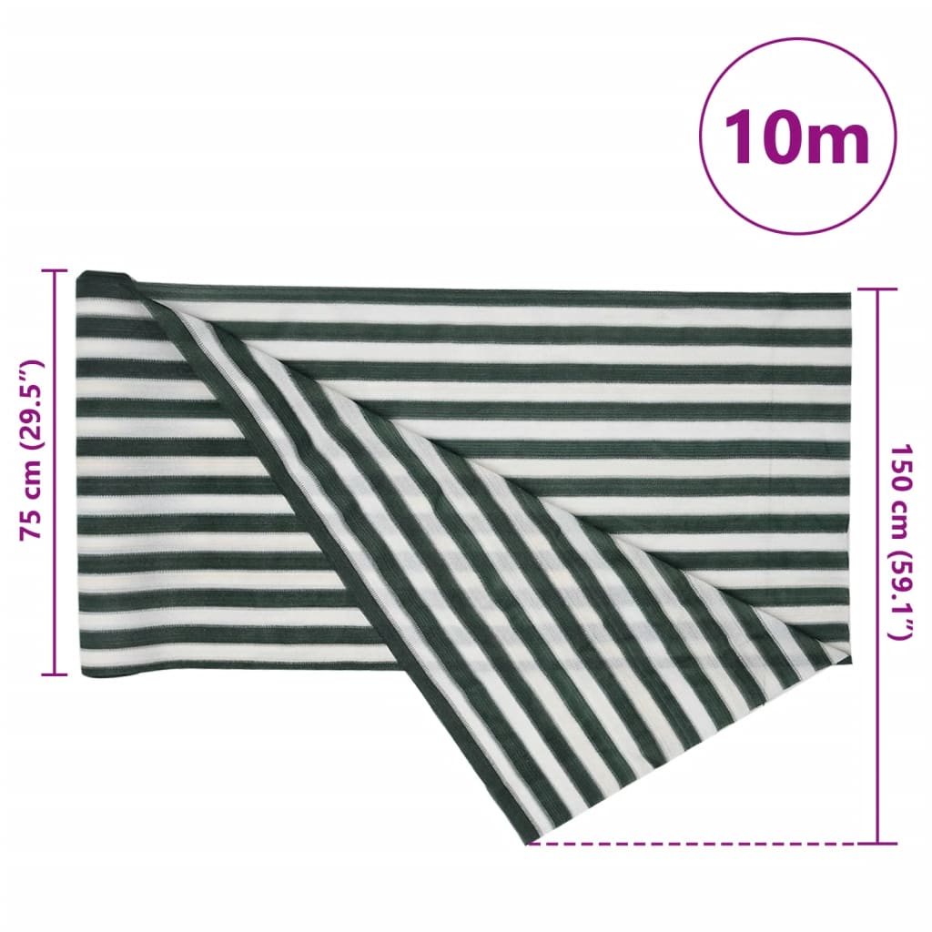 Privacy screen, green/white, 1.5x10m, HDPE