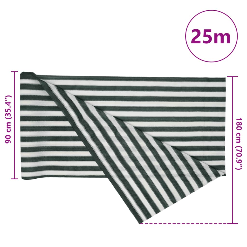 Privacy screen, green/white, 1.8x25m, HDPE