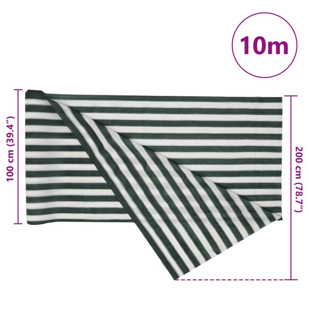 Privātuma tīkls, zaļš/balts, 2x10m, HDPE