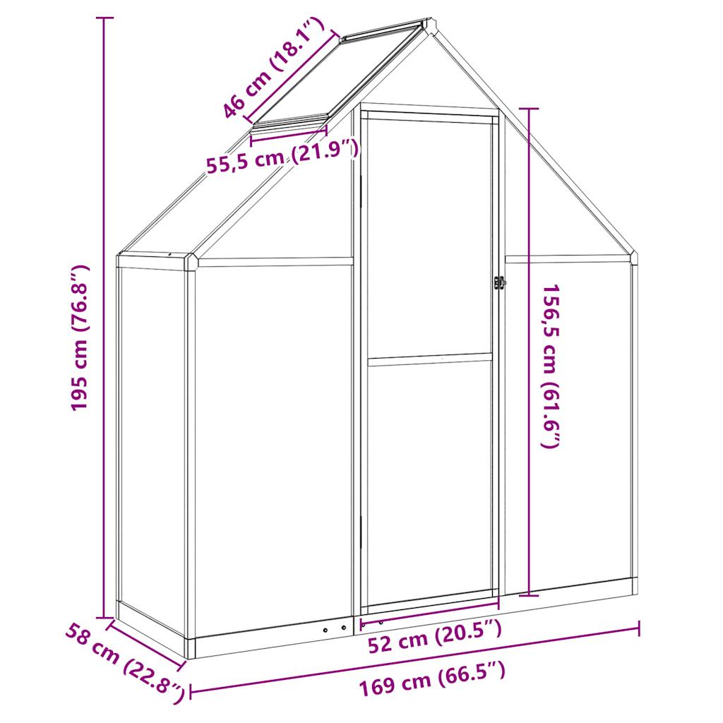 Šiltnamis su rėmu, 0,98 m²