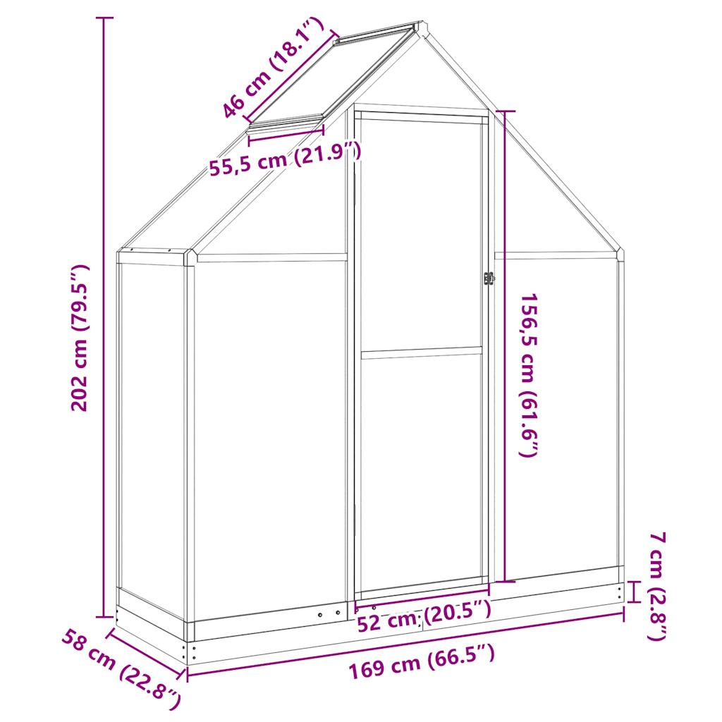 Šiltnamis su rėmu, 0,98 m²