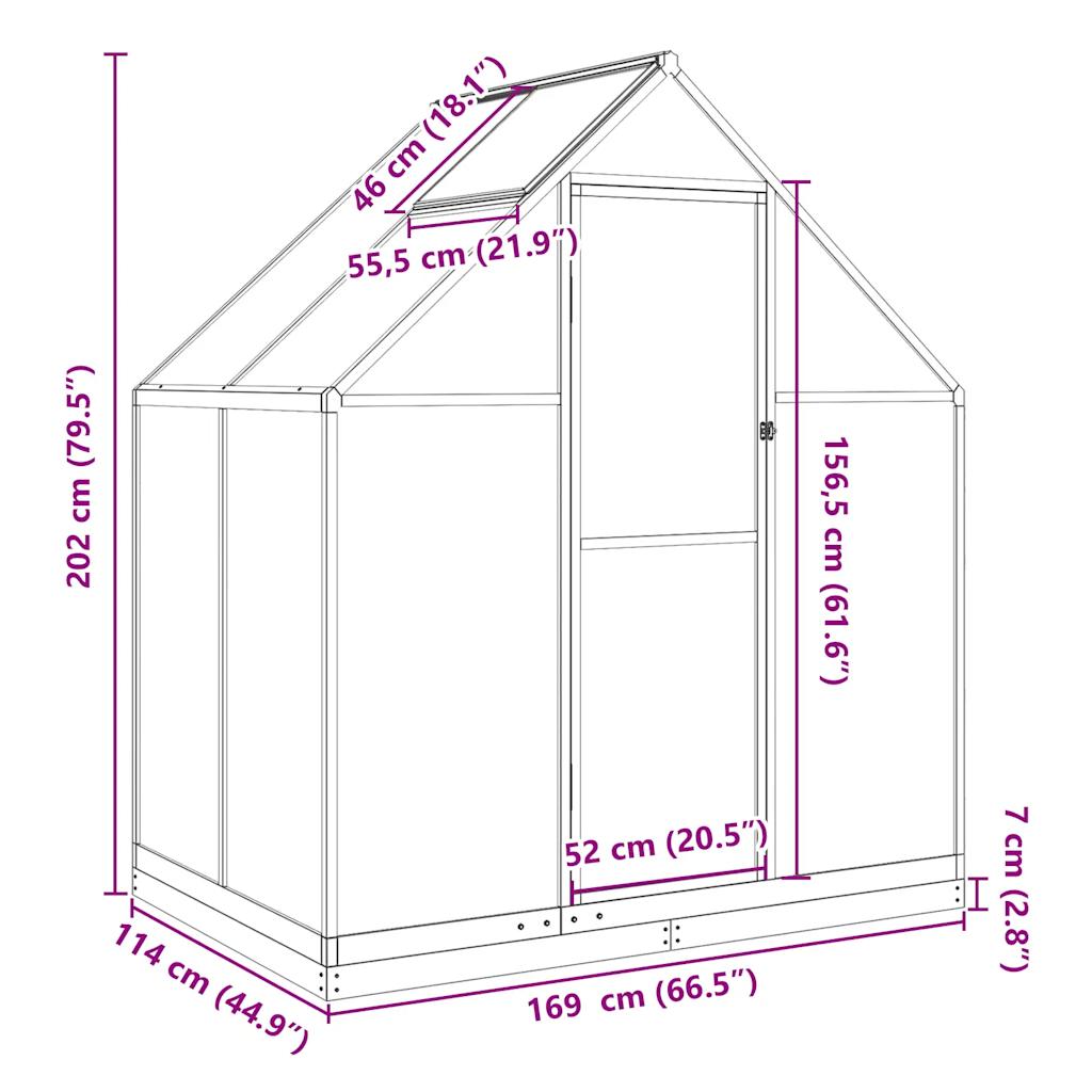 Šiltnamis su rėmu, 1,93 m²
