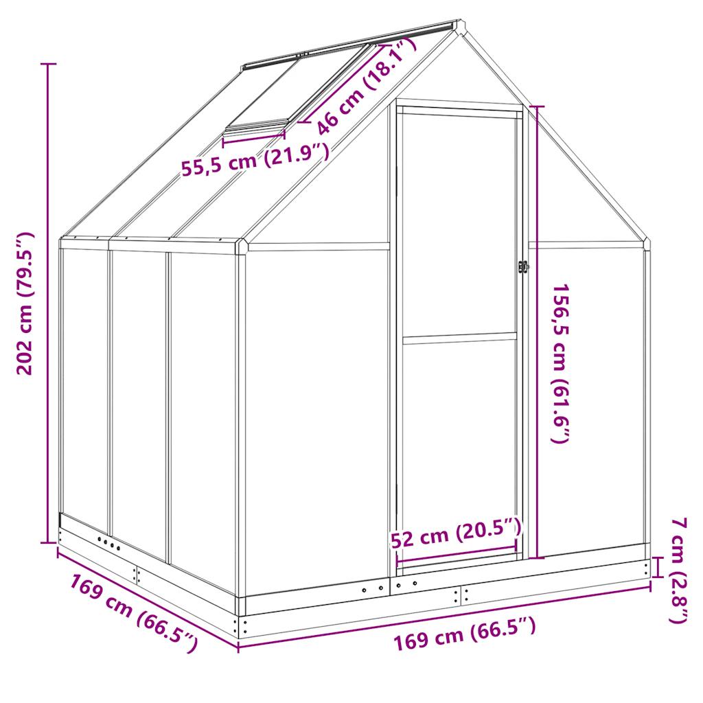 Šiltnamis su rėmu, 2,86 m²