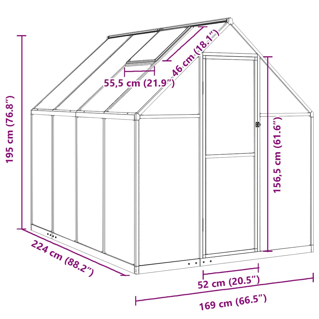 Šiltnamis su rėmu, 3,79 m²