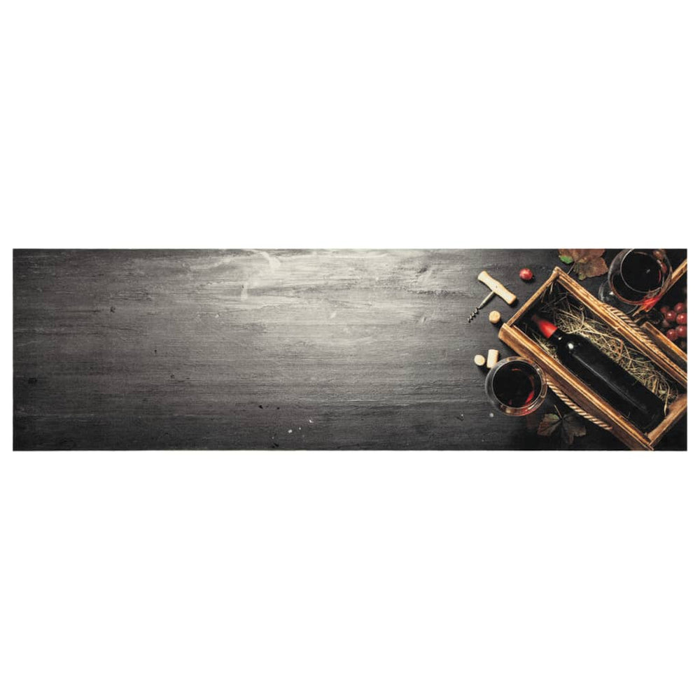 Virtuvės kilimėlis, 45x150cm, aksomas, plaunamas, vyno butelys