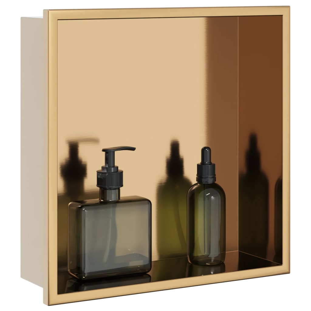 Niche Shower Shelf, Gold, 32x32x9cm, Stainless Steel