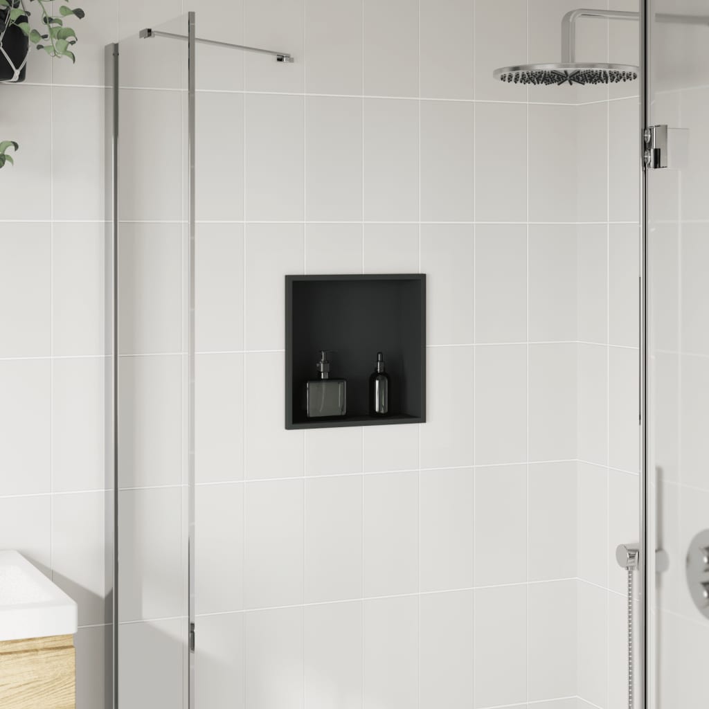 Niche shower shelf, matte black, 32x32x9cm, steel