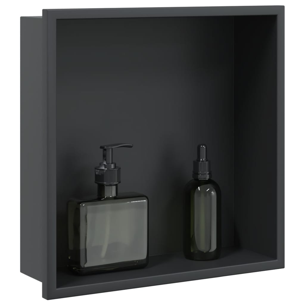 Niche shower shelf, matte black, 32x32x9cm, steel