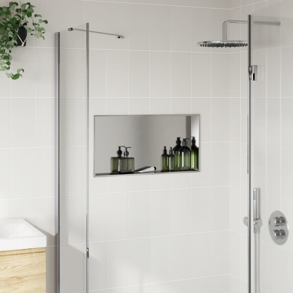 Niche shower shelf, silver, 62x32x9cm, stainless steel