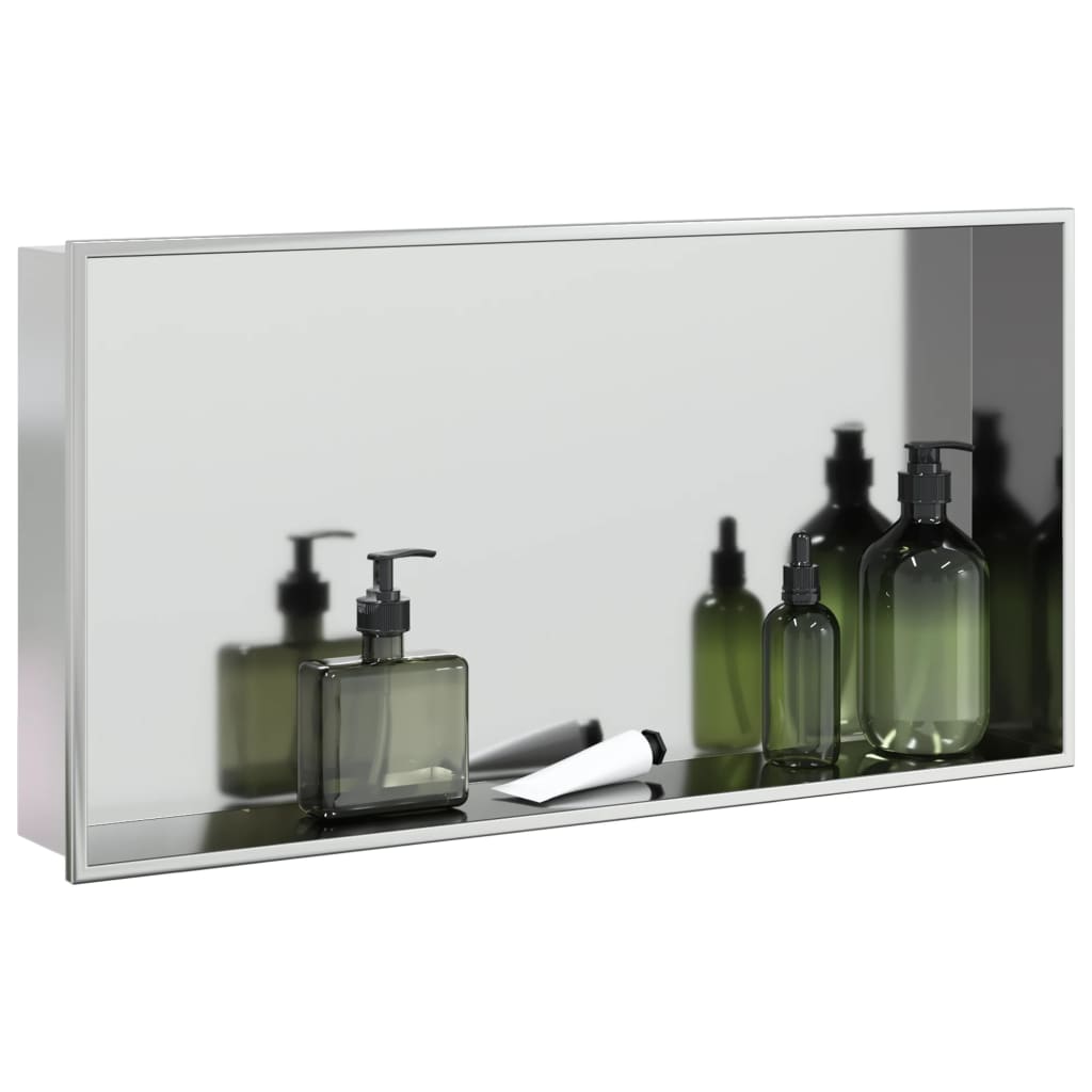 Niche shower shelf, silver, 62x32x9cm, stainless steel