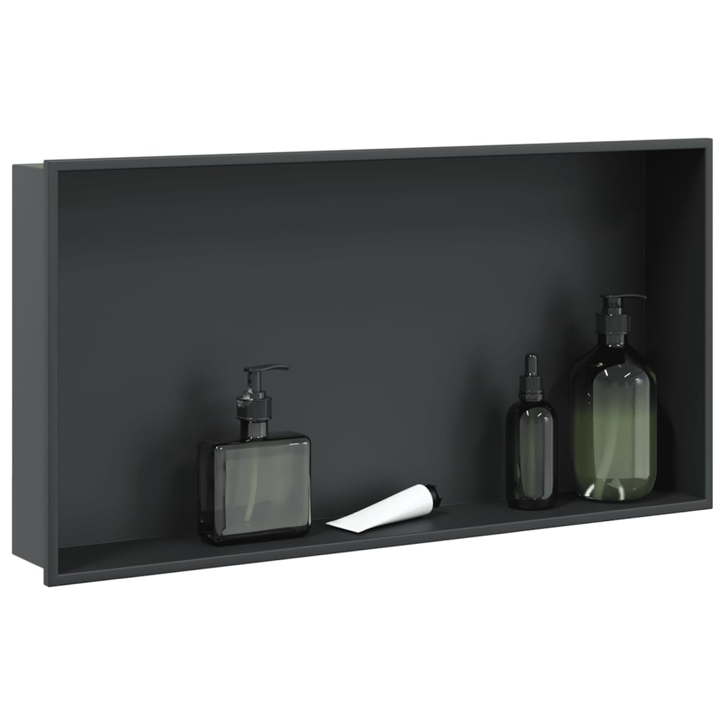 Niche shower shelf, matte black, 62x32x9cm, steel