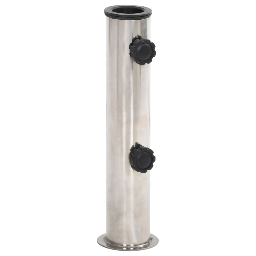 Umbrella base for 38/48mm poles, silver, steel