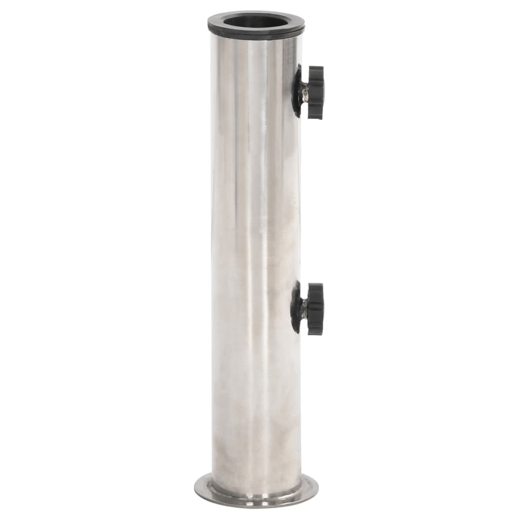 Umbrella base for 38/48mm poles, silver, steel