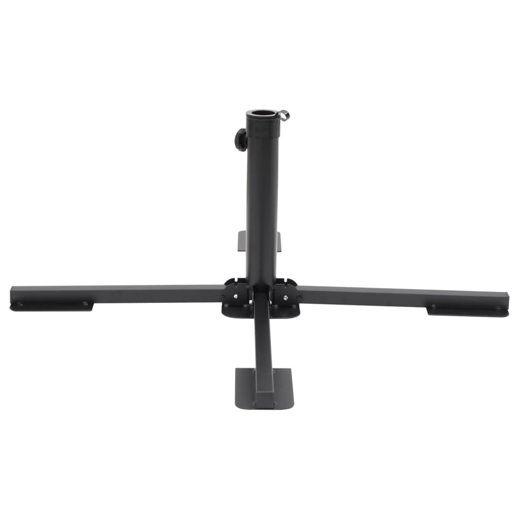 Skėčio nuo saulės pagrindas 38/48 mm stulpams, juodas, plienas