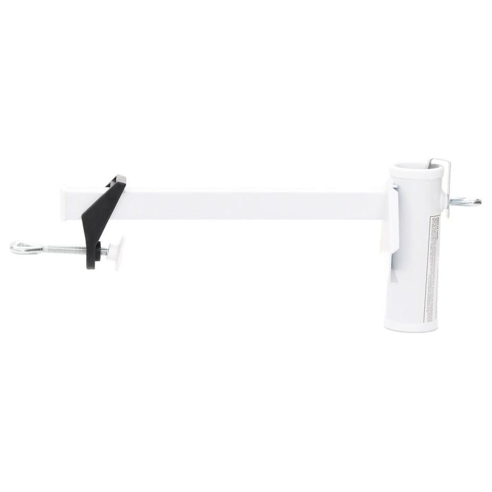 Balcony umbrella clamp, white, 38mm, steel