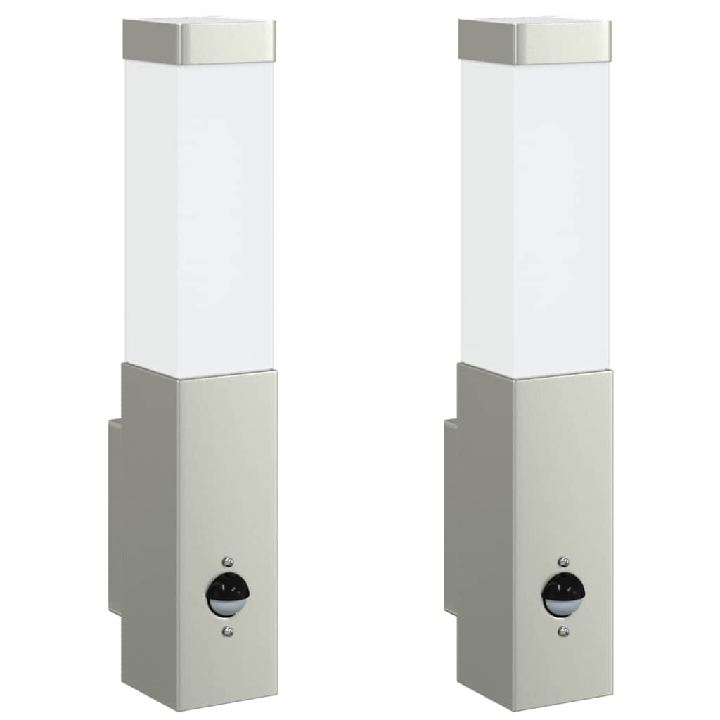 Lauko Sieniniai Šviestuvai 2 pcs Sidabro 10.5 x 6 x 35 cm