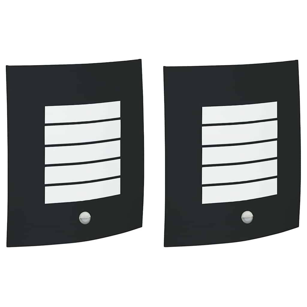 Outdoor Wall Lights 2 pcs Black 23.5 x 10.5 x 26 cm