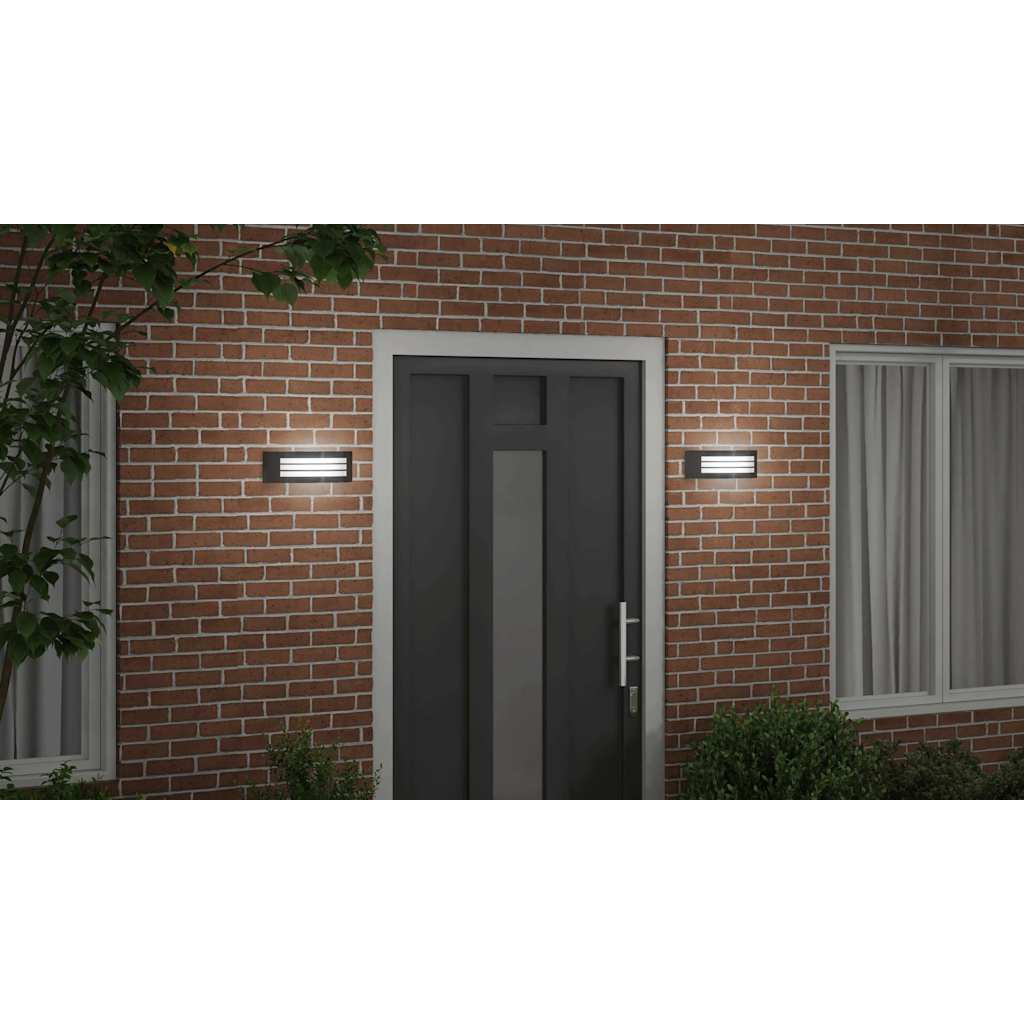 Outdoor Wall Light 2 pcs Black 32 x 10 x 10 cm