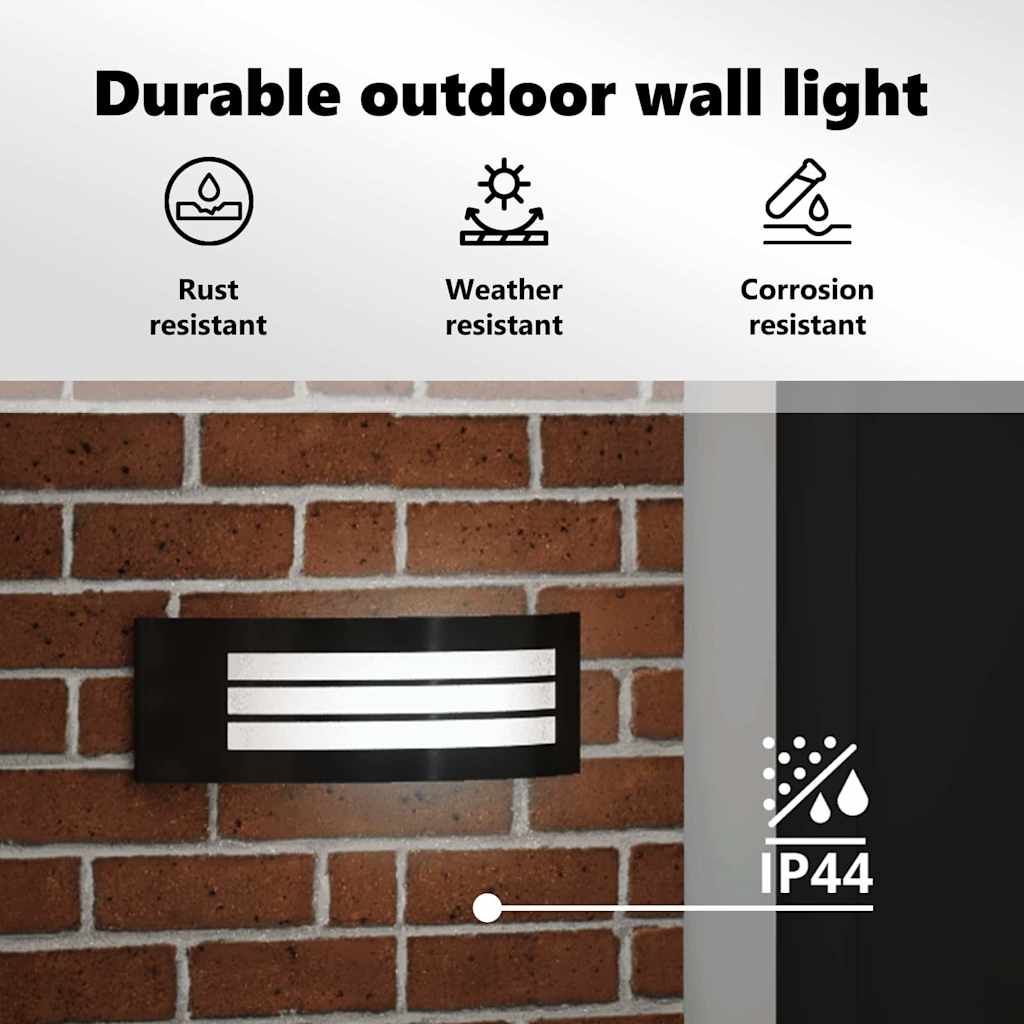 Outdoor Wall Light 2 pcs Black 32 x 10 x 10 cm