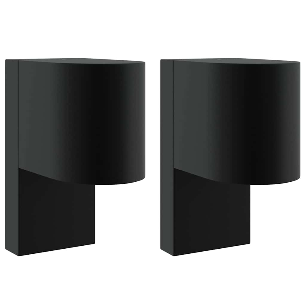 Lauko Sieniniai Šviestuvai 2 pcs Juoda 12 x 7 x 15 cm