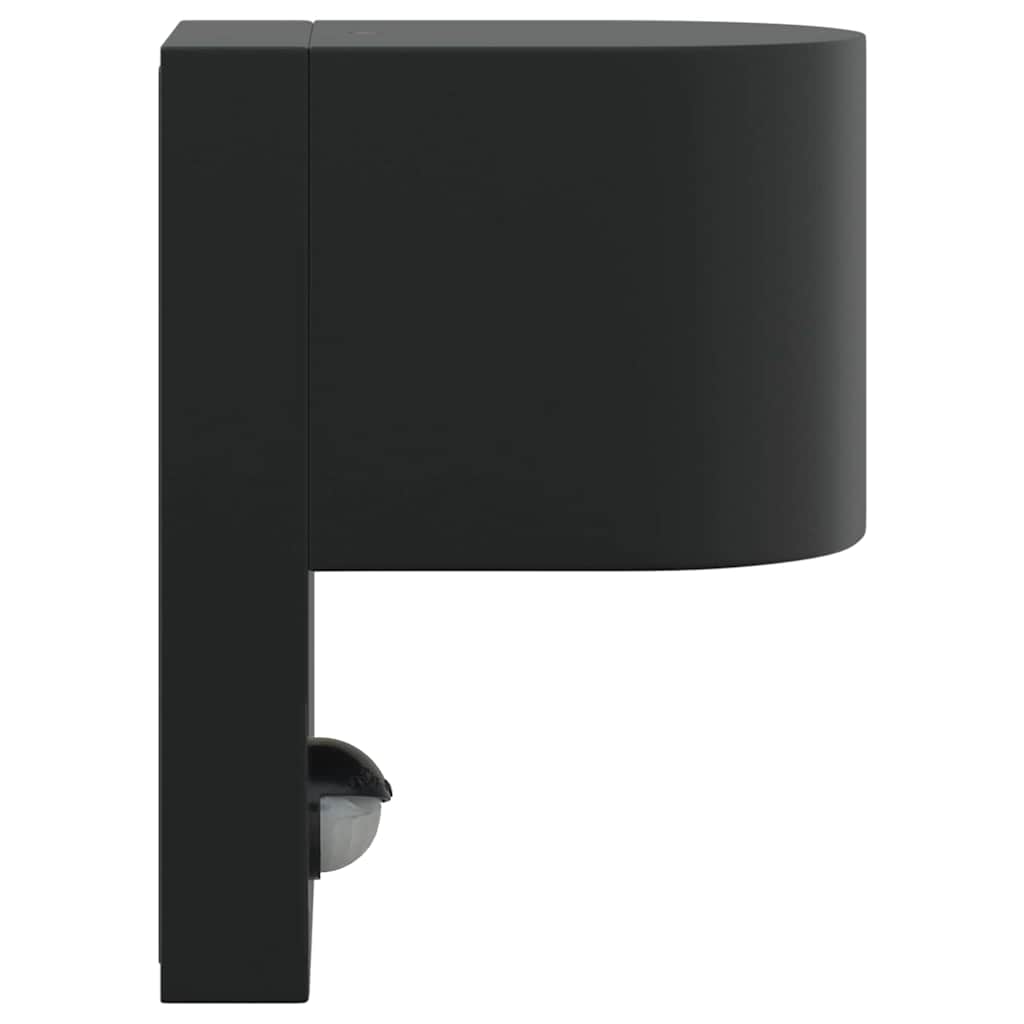 Āra sienas lampa ar sensoru 2 gab. Melna Nerūsējošais tērauds IP44