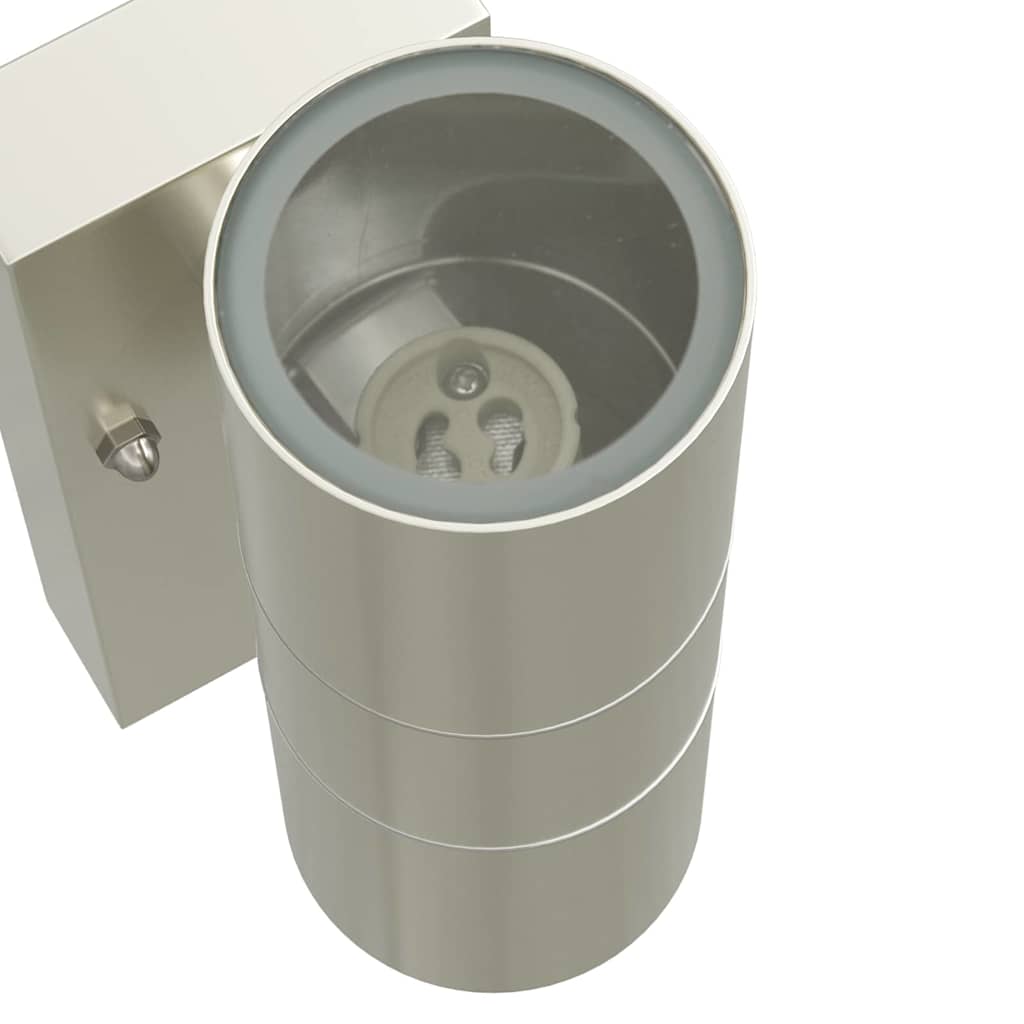 Lauko sieniniai šviestuvai 2 vnt Sidabrinis Nerūdijantis Plienas IP44