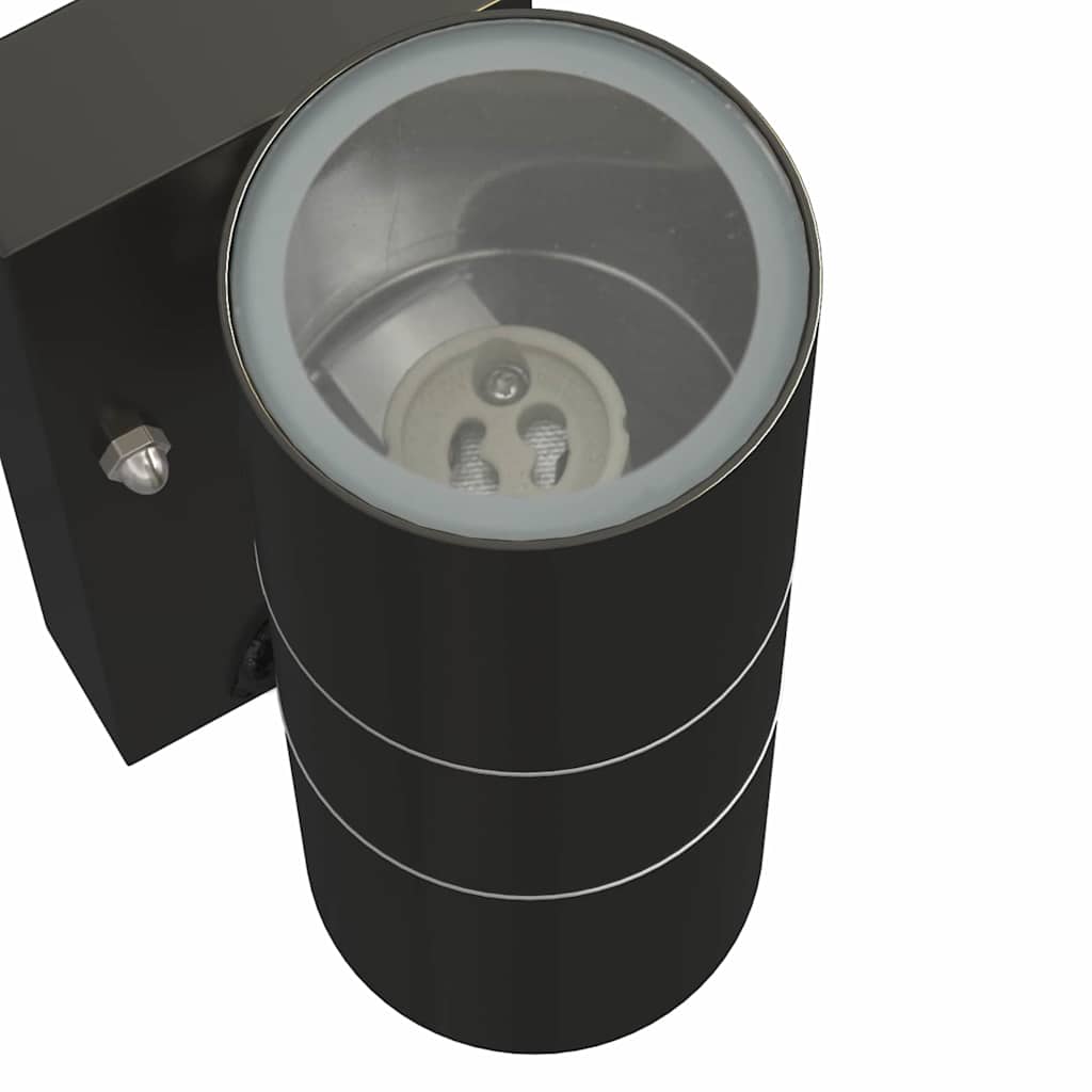 Āra sienas lampa Melna 7 x 10 x 22 cm Nerūsējošais tērauds