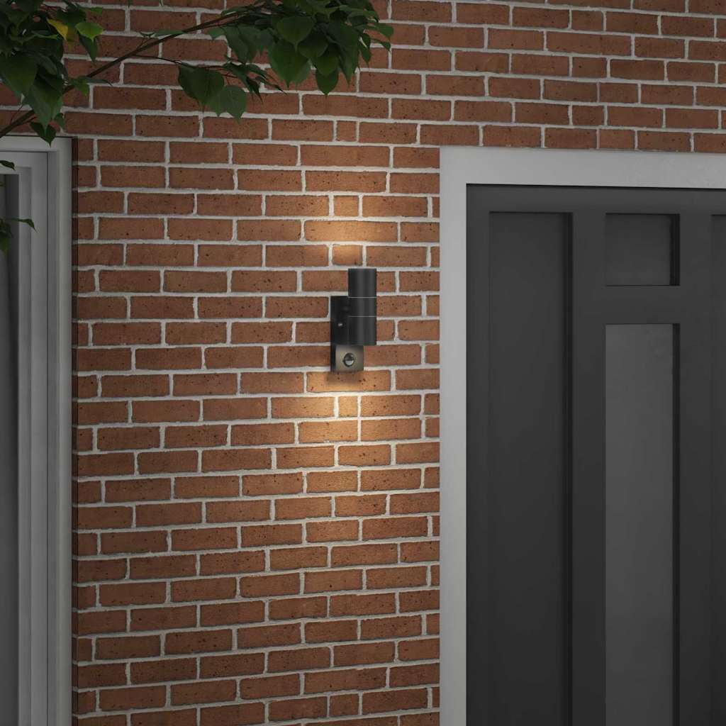 Āra sienas lampa Melna 7 x 10 x 22 cm Nerūsējošais tērauds