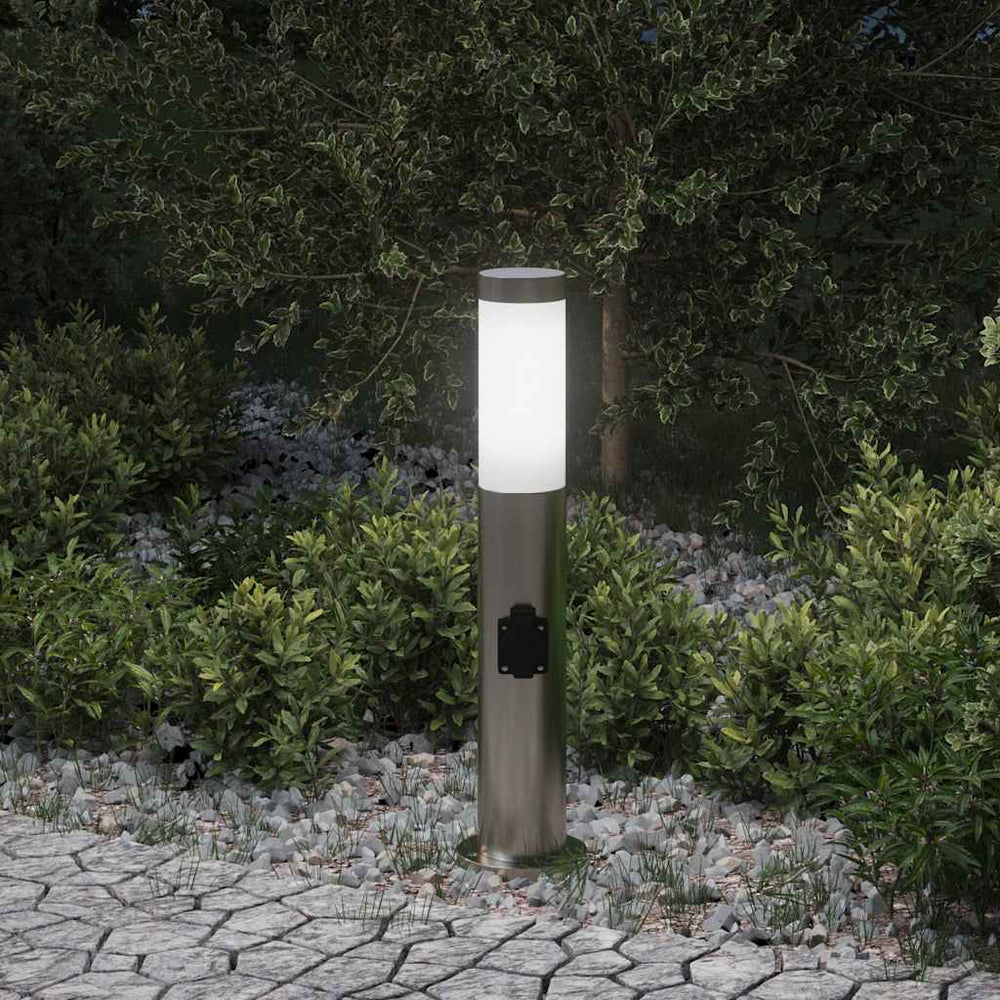 Apsauginis šviestuvas su lizdu, 50 cm, nerūdijantis plienas, IP44