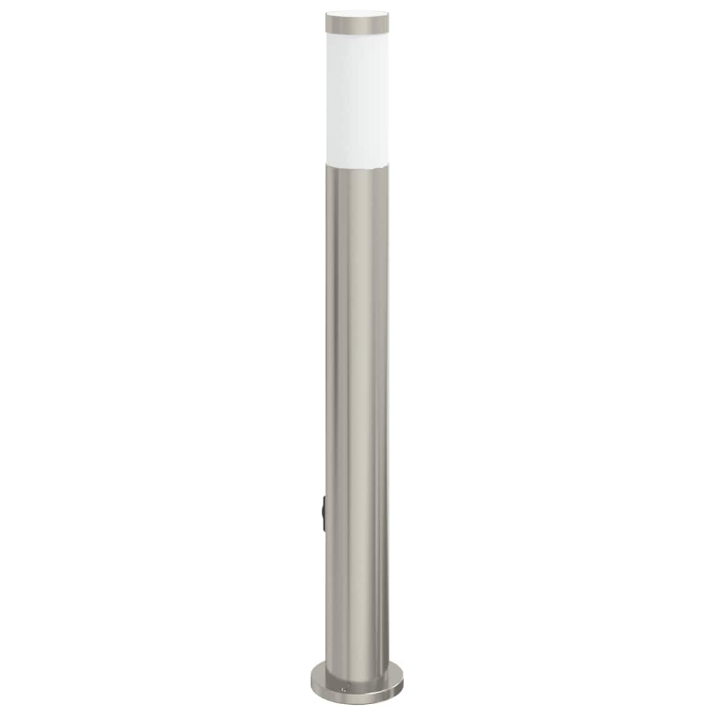 Apsauginis šviestuvas su jutikliu ir lizdu, 80 cm, nerūdijantis plienas, IP44