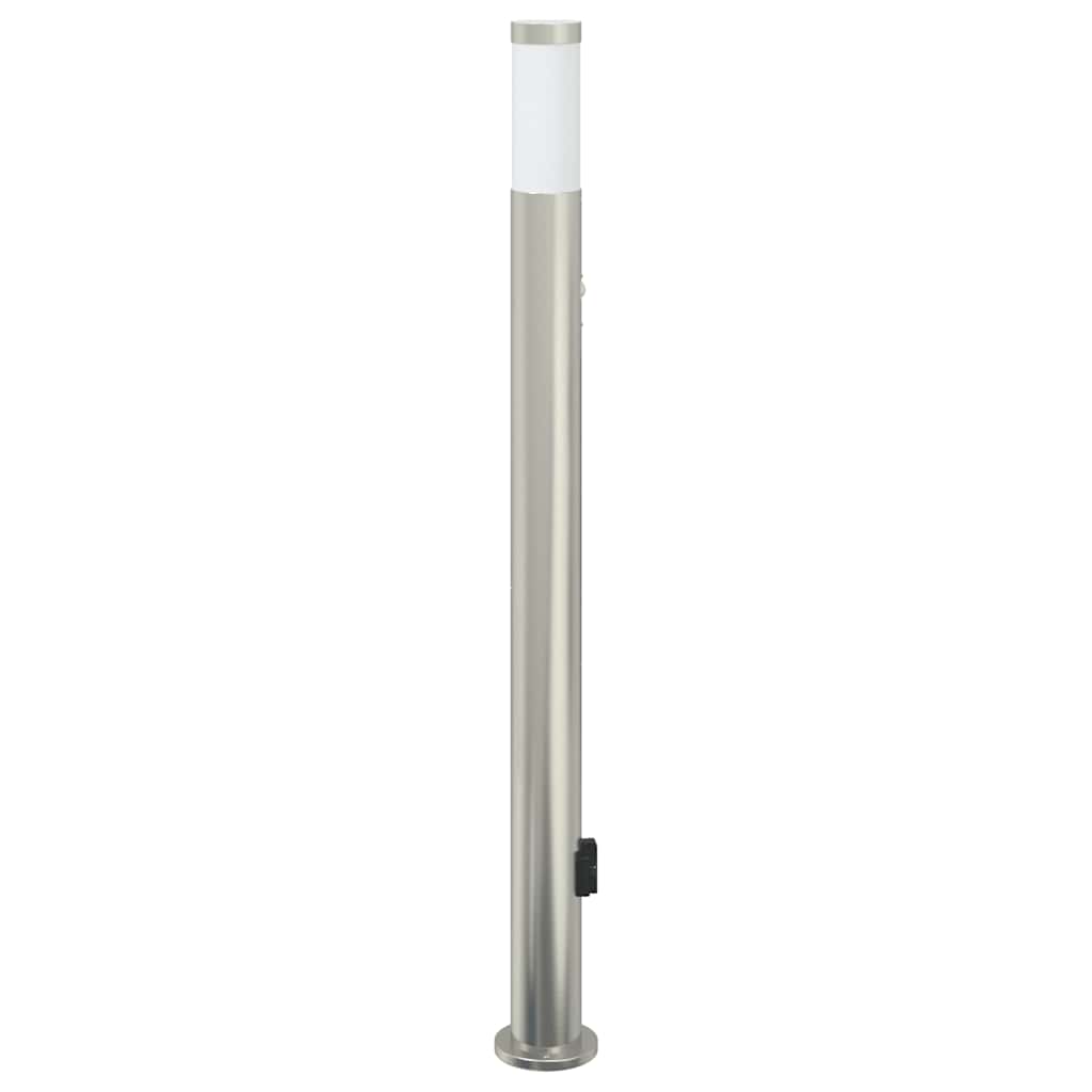 Apsauginis šviestuvas su jutikliu ir lizdu, 110 cm, nerūdijantis plienas, IP44