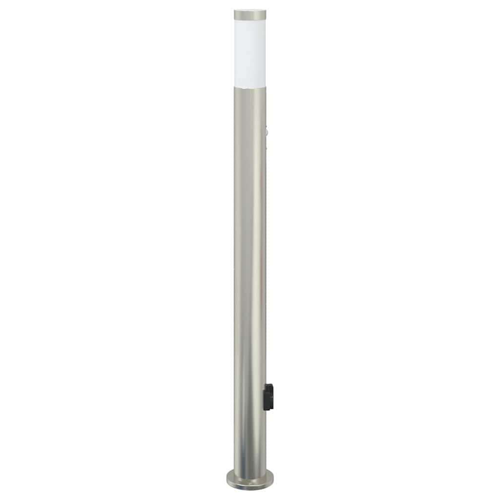 Apsauginis šviestuvas su jutikliu ir lizdu, 110 cm, nerūdijantis plienas, IP44