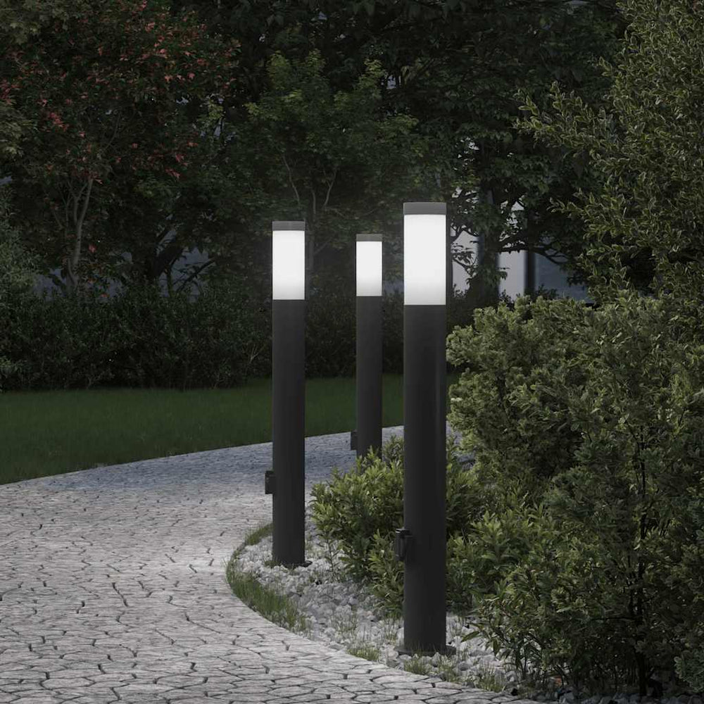 Šviestuvai su išleidimo anga, 3 vnt., 80 cm, nerūdijantis plienas, IP44