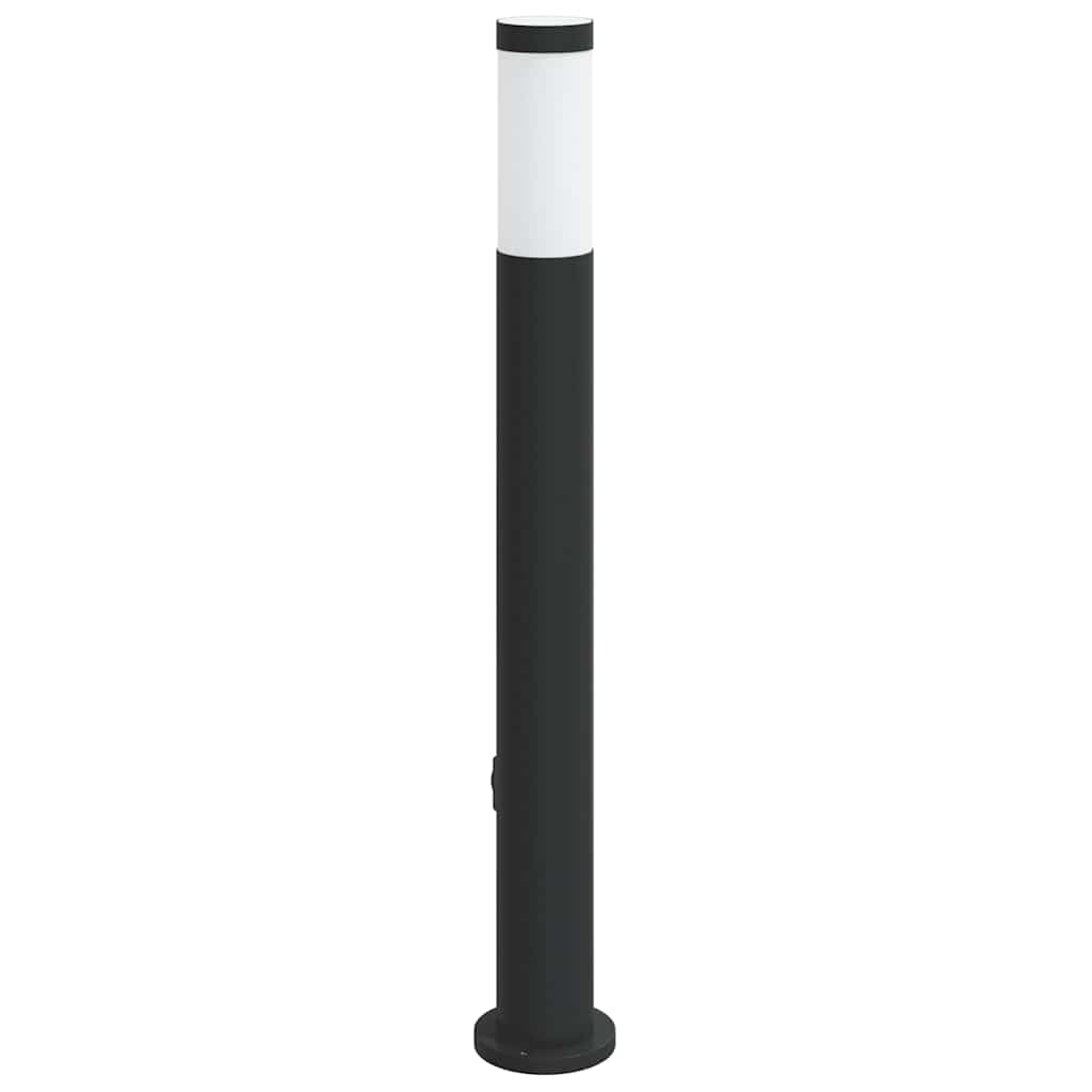 Apsauginis šviestuvas su jutikliu ir lizdu, 80 cm, nerūdijantis plienas, IP44