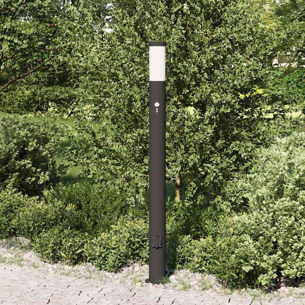 Apsauginis šviestuvas su jutikliu ir lizdu, 110 cm, nerūdijantis plienas, IP44