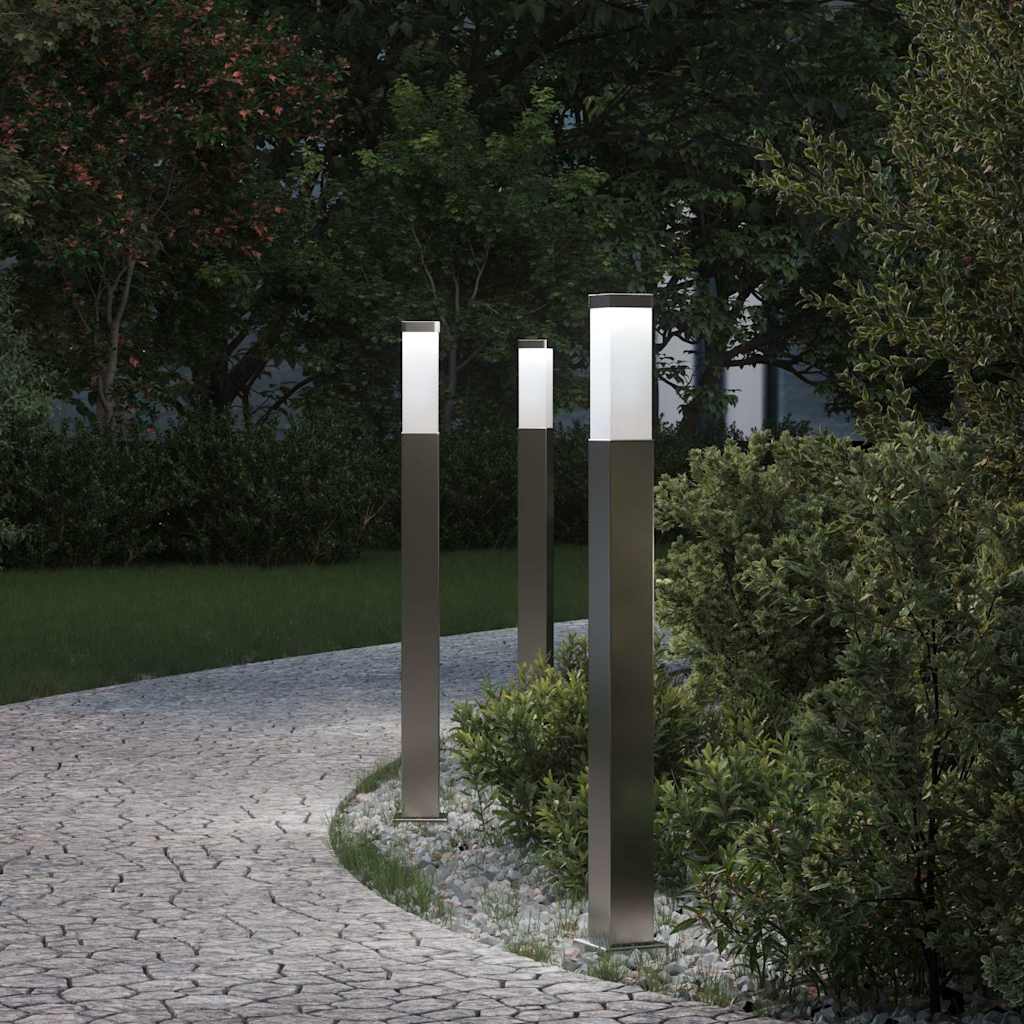 Šviestuvai stulpeliams, 3 vnt., 80 cm, nerūdijantis plienas, IP44