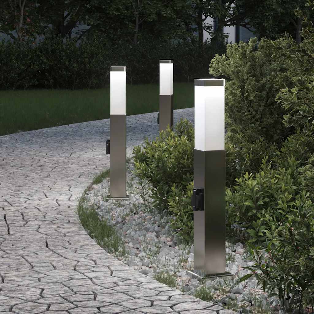 Šviestuvai su išleidimo anga, 3 vnt., 50 cm, nerūdijantis plienas, IP44