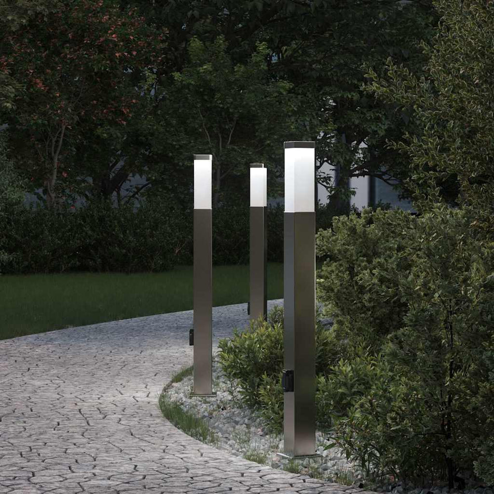 Šviestuvai su išleidimo anga, 3 vnt., 80 cm, nerūdijantis plienas, IP44