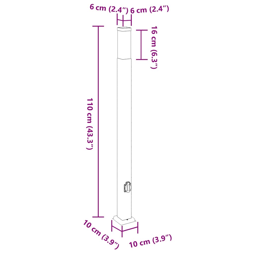 Šviestuvai su išleidimo anga, 3 vnt., 110 cm, nerūdijantis plienas, IP44