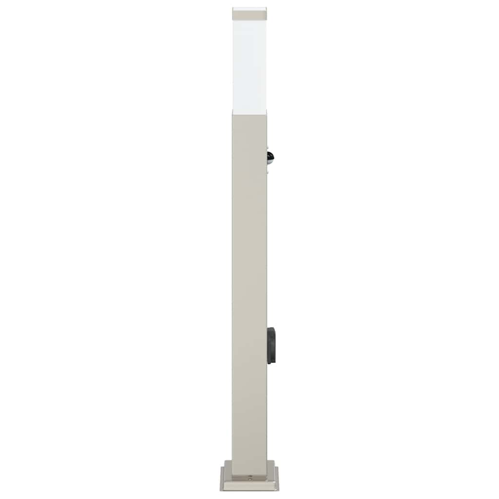 Apsauginis šviestuvas su jutikliu ir lizdu, 80 cm, nerūdijantis plienas, IP44