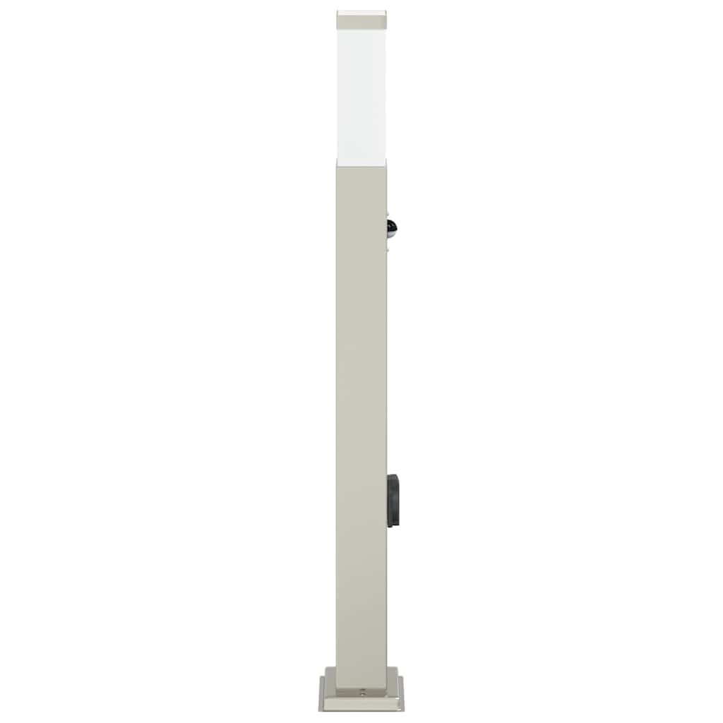 Apsauginis šviestuvas su jutikliu ir lizdu, 80 cm, nerūdijantis plienas, IP44