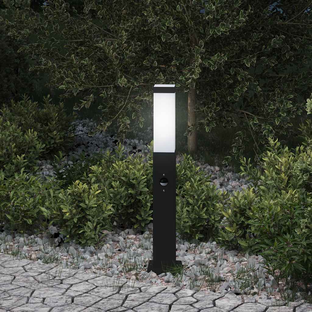 Apsauginis stulpelis su jutikliu, 50 cm, juodas, IP44