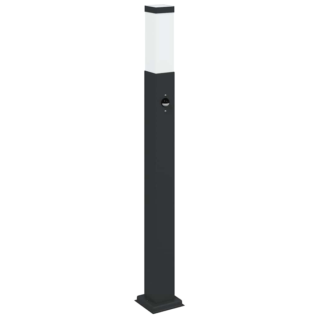 Stulpeliniai šviestuvai su jutikliu, 3 vnt., 80 cm, juodi, IP44
