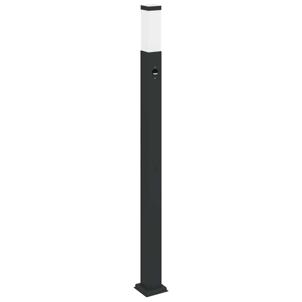 Stulpeliniai šviestuvai su jutikliu, 3 vnt., 110 cm, juodi, IP44