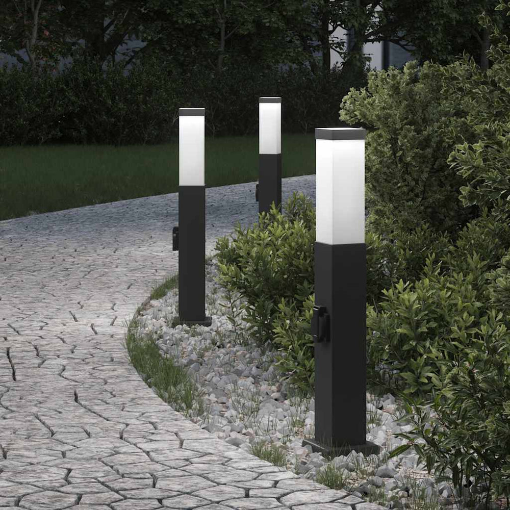 Šviestuvai su išleidimo anga, 3 vnt., 50 cm, juodi, IP44