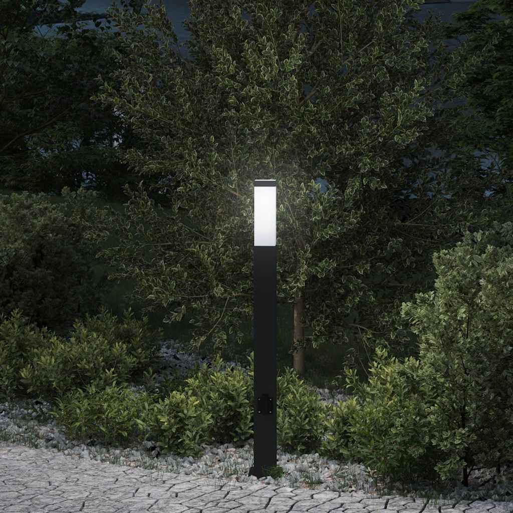 Šviestuvas su stulpeliu, 80 cm, juodas, IP44